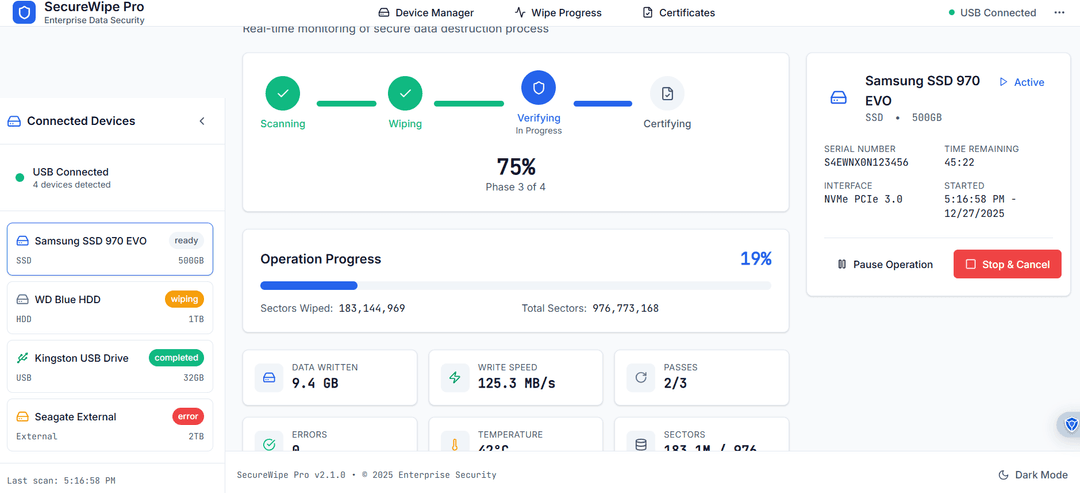 SecureWipe Pro — Data Security